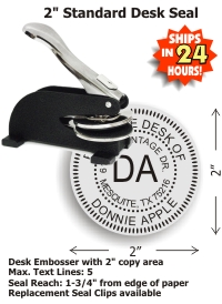 2 diameter - desk embosser