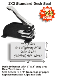 1&quot; x 2&quot; - desk embosser
